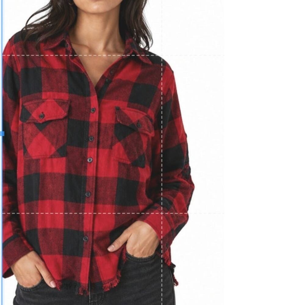 Rails Larsson Flannel Shirt Embroidered Back Size S Boho Western Casual Rayon